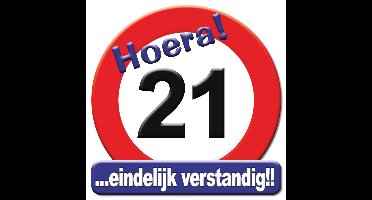Kroonschild verkeersbord - 21 jaar